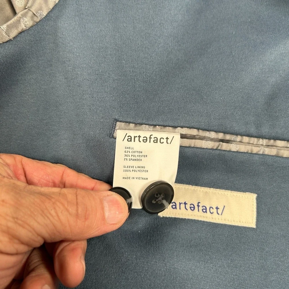 Artefact Blazer‎ Mens 42 Blue Polyester Business Classic Career Office Preppy